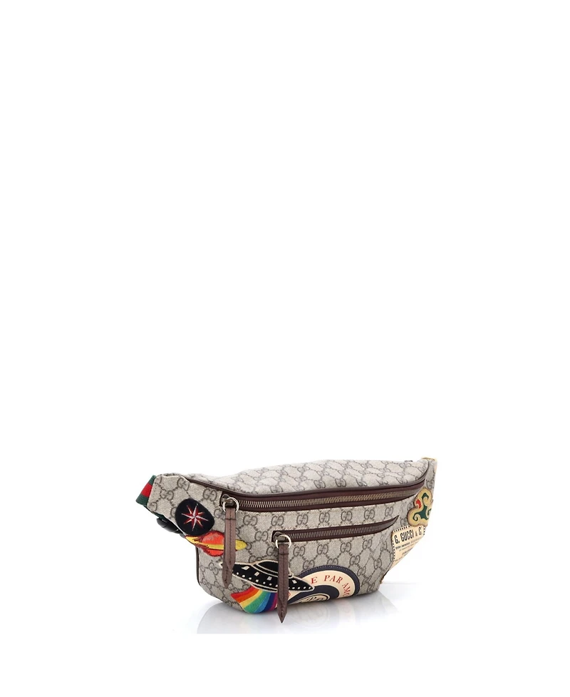 Pre-Owned Gucci Courrier Zip Belt Bag Gg Coated Canvas with Applique