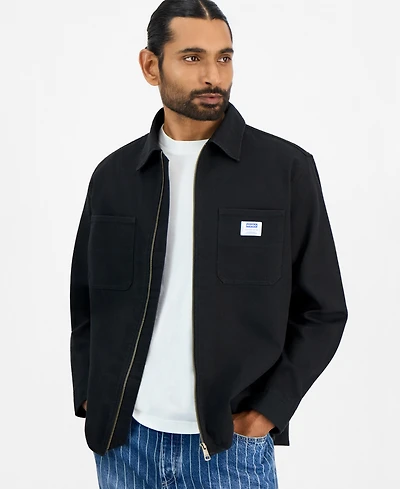 Hugo by Boss Men's Ekyzone Heavy Cotton Canvas Zip-Closure Shirt Jacket
