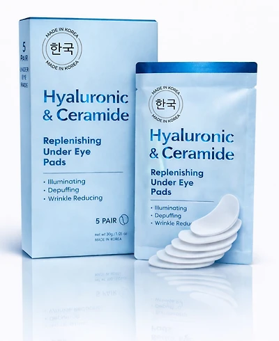 Lovery Hyaluronic and Ceramide Under Eye Masks - Korean Skincare Hydrating Eye Pad Set - 5 pairs
