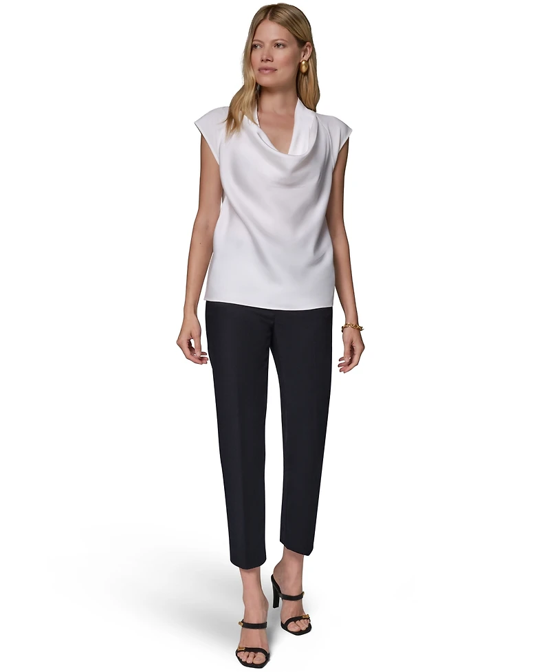 Donna Karan New York Women's Cowl-Neck Cap-Sleeve Top