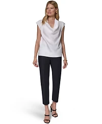 Donna Karan New York Women's Cowl-Neck Cap-Sleeve Top