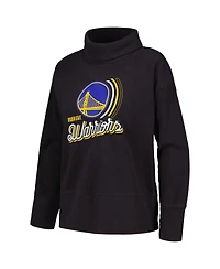 LevelWear Women's Black Golden State Warriors Sunset Pullover Sweatshirt