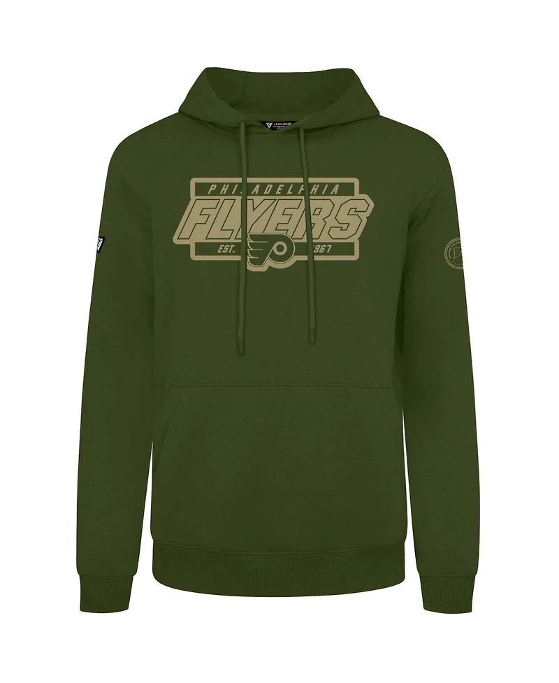 LevelWear Men's Olive Philadelphia Flyers Podium Pullover Hoodie