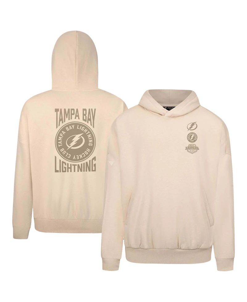 LevelWear Men's Cream Tampa Bay Lightning Contact Stamp Pullover Hoodie