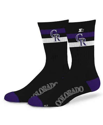 Starter Men's and Women's Colorado Rockies Team Color Two-Stripe Crew Socks