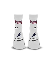 Starter Men's and Women's White Atlanta Braves Established Stencil Quarter Socks