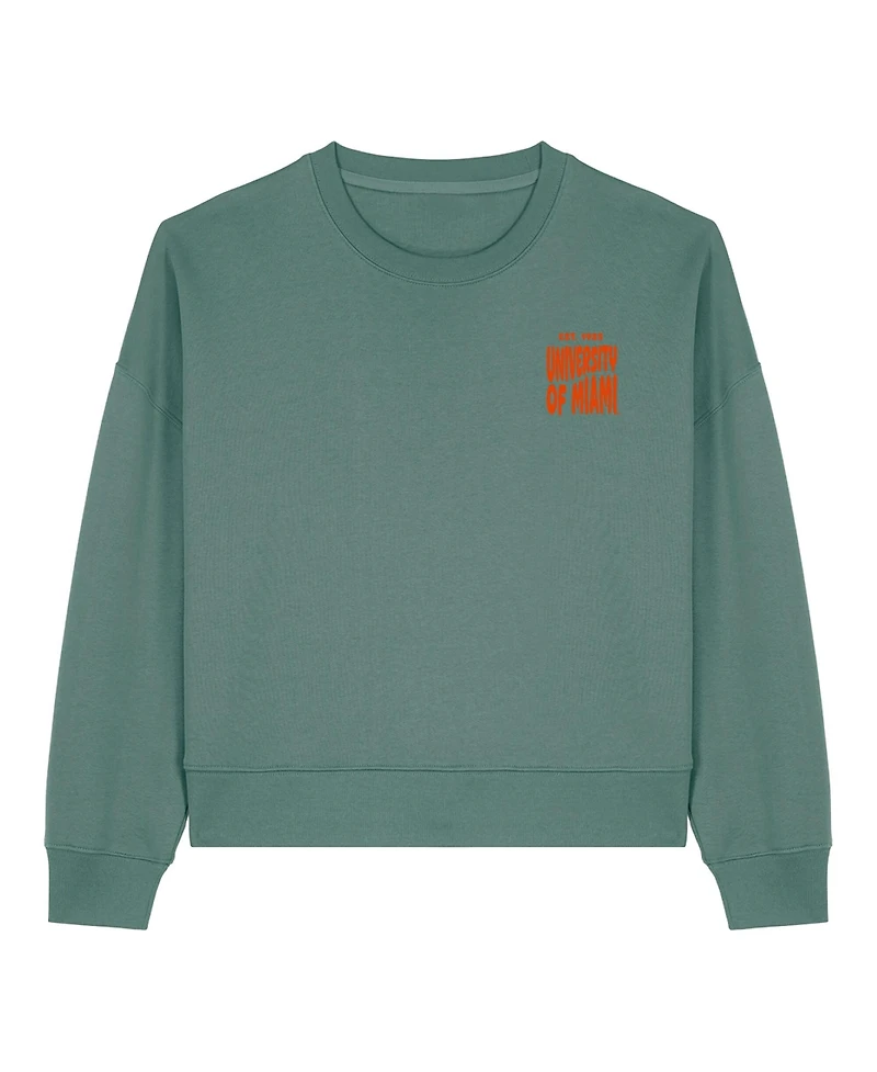 Uscape Apparel Women's Green Miami Hurricanes Cloud Sweatshirt