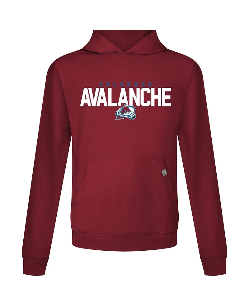 LevelWear Men's Nathan MacKinnon Burgundy Colorado Avalanche Relay Name & Number Long Sleeve Hooded T-Shirt