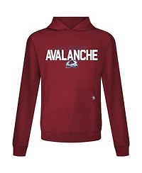 LevelWear Men's Nathan MacKinnon Burgundy Colorado Avalanche Relay Name & Number Long Sleeve Hooded T-Shirt
