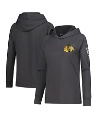 LevelWear Women's Connor Bedard Charcoal Chicago Blackhawks Impression Name & Number Raglan Hoodie