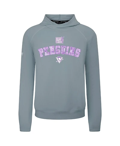 LevelWear Men's Gray Pittsburgh Penguins Hockey Fights Cancer Mandate Tri-Blend Hoodie