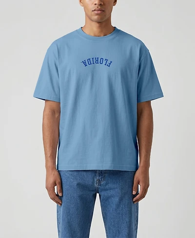 Uscape Apparel Men's Light Blue Florida Gators Upside Down Embroidered Vintage Heavyweight T-Shirt