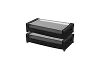 Viyet 2-Pack Rolling Underbed Storage Bins - Metal Frame Shoe and Clothes Organizer with Clear Lid