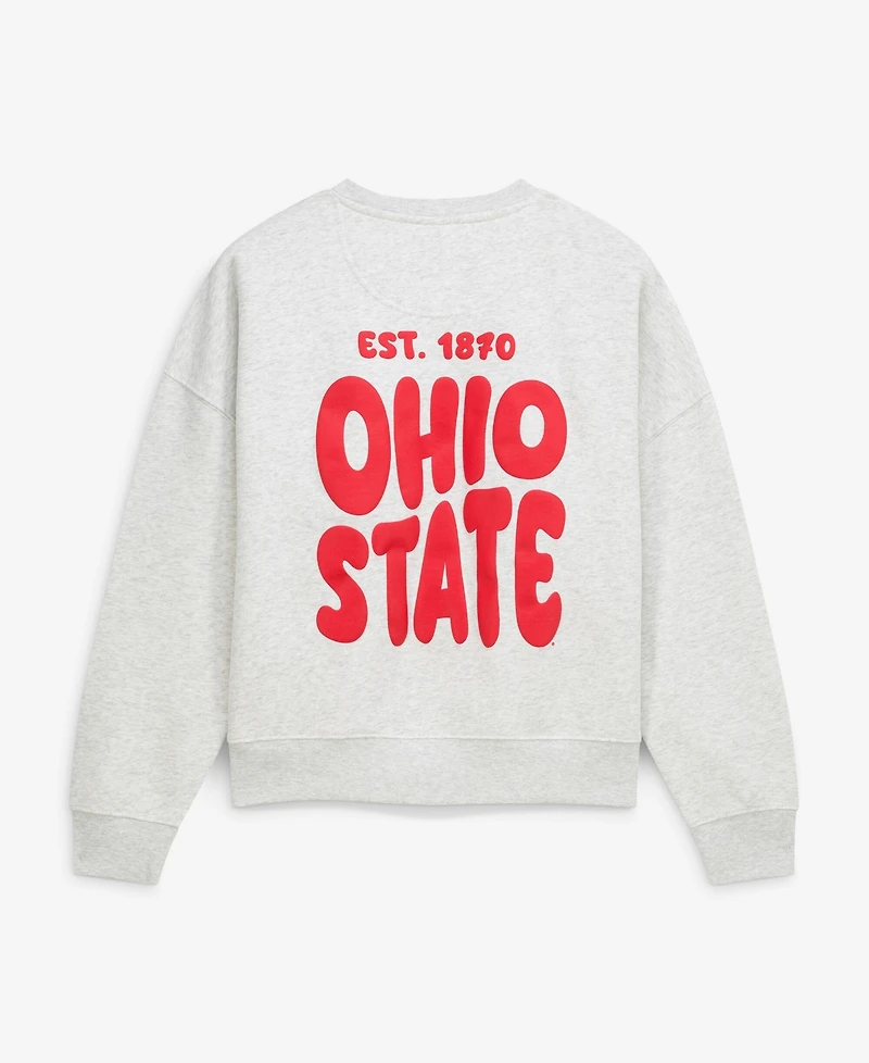 Uscape Apparel Women's Heather Gray Ohio State Buckeyes Cloud Sweatshirt