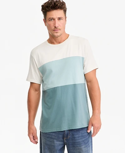 Sun + Stone Men's Short-Sleeve Tri Colorblock Cotton T-Shirt, Macy's Exclusive