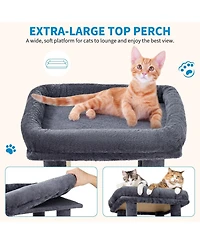 homfan 61'' Cat Tree for Large Cats, Heavy-Duty Tower with Perch and 2 Condos, Multi-Level Furniture for Maine Coon, Sisal Scratching Posts & Toys