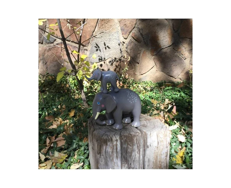 Haba Little Friends Elephant - Chunky Plastic Zoo Animal Toy Figure (4.5" Tall)