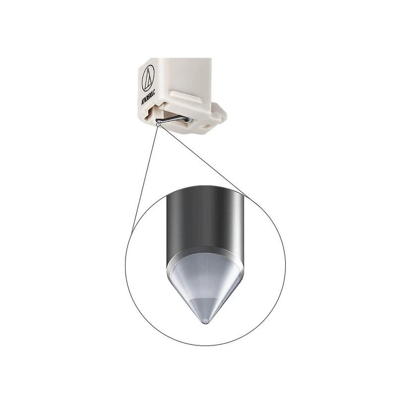Turntable Cartridge Replacement Conical Stylus - White
