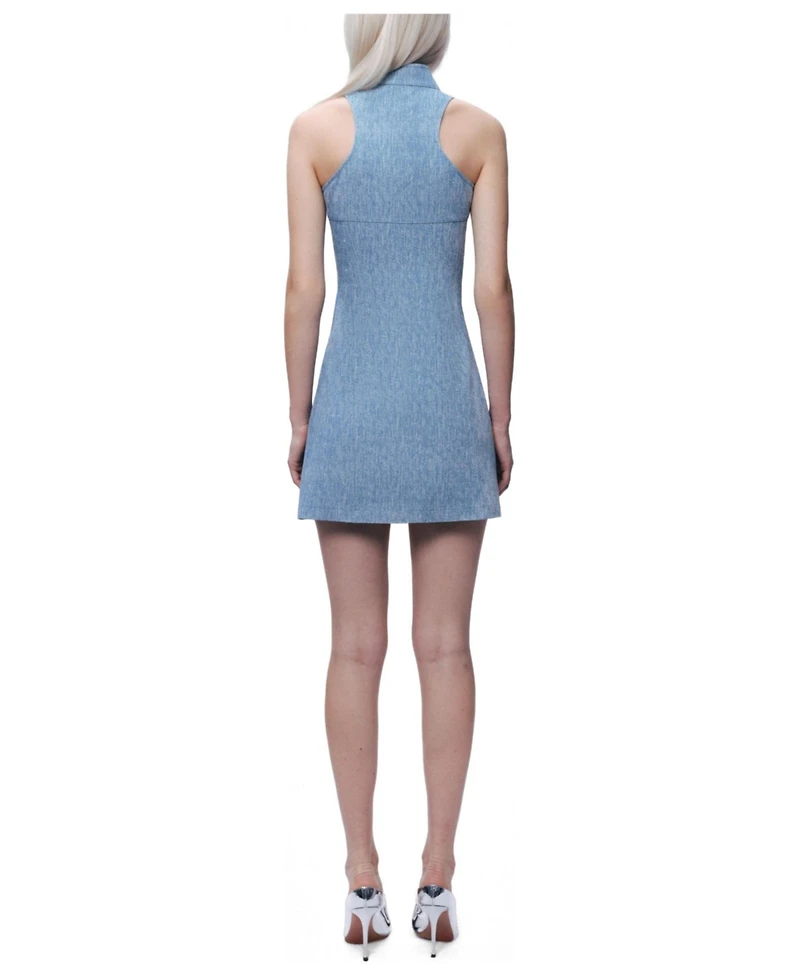 Nocturne Women's Pocket and Stone Detail Halter neck Mini Dress