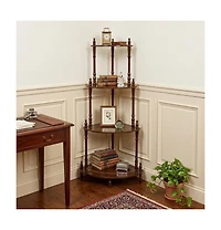 HomeRoots Wood Four Tier Corner Bookcase