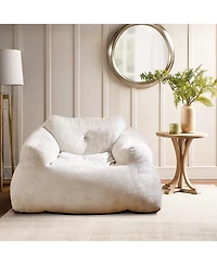 Slickblue Plush Bean Bag Chair with Ultra-Soft Velvet Cover for Lounging