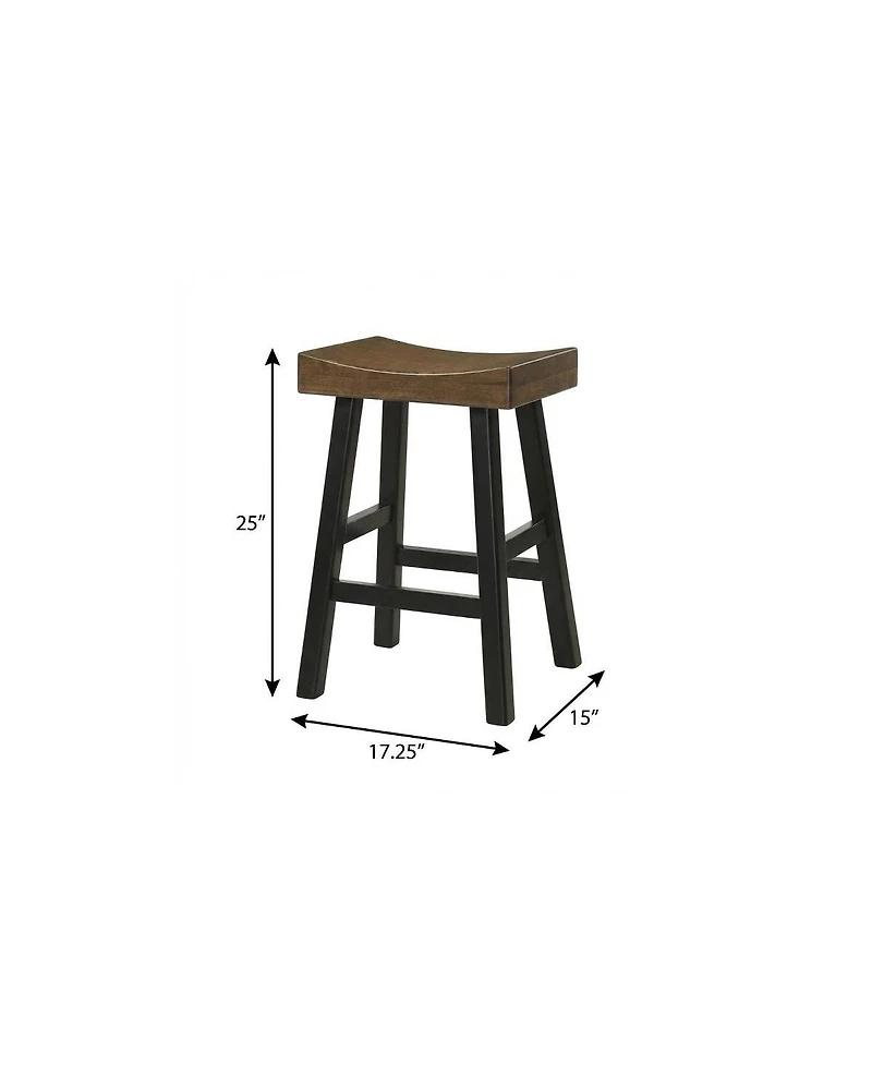 HomeRoots 25" Solid Wood Backless Counter Height Bar Chair
