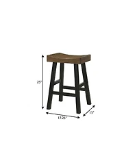 HomeRoots 25" Solid Wood Backless Counter Height Bar Chair