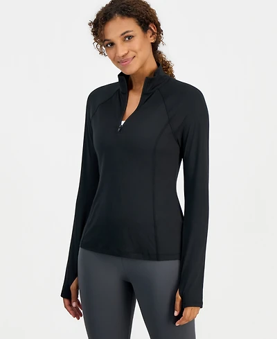 Id Ideology Women's Long-Sleeve Mock-Neck Quarter-Zip Pullover, Macy's Exclusive