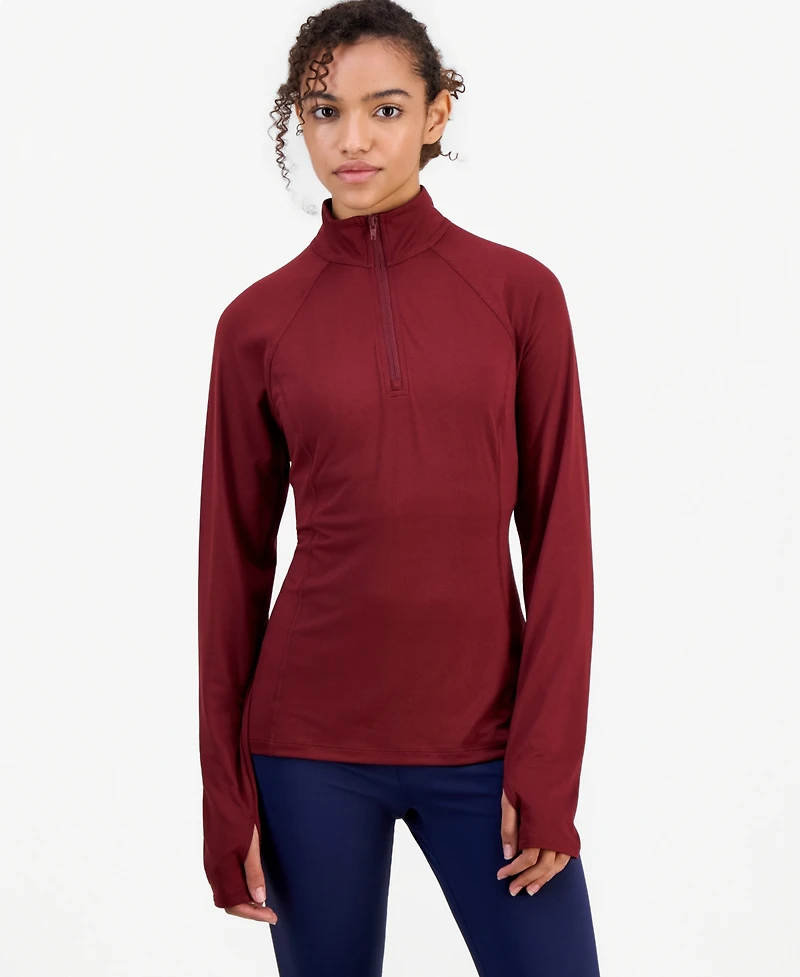Id Ideology Women's Long-Sleeve Mock-Neck Quarter-Zip Pullover, Macy's Exclusive