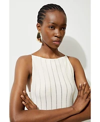 Karen Millen Women's Sheer Knit Mini Dress