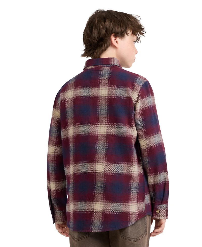 Levi's Boys' 8-20 Shadow Plaid Long-Sleeve Shirt