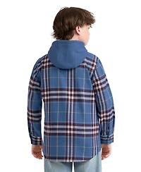 Levi's Boys' 8-20 Hooded Plaid Flannel Long-Sleeve Shirt