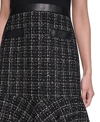 Karl Lagerfeld Paris Women's Mixed-Media Sleeveless Sheath Dress