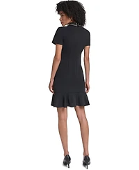 Karl Lagerfeld Paris Women's Brooch Scuba Crepe Sheath Dress