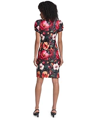 Women's Puff Sleeve Boat Neck Dress