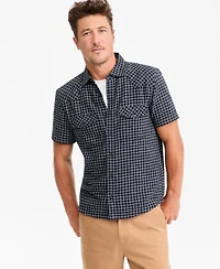 Sun + Stone Men's Short-Sleeve Alfredo Mini Check Shirt, Macy's Exclusive