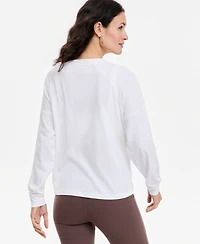 Id Ideology Women's Oversized-Fit Boyfriend Long-Sleeve T-Shirt, Macy's Exclusive