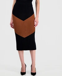 T Tahari Women's Pull-On High-Waisted Midi Skirt
