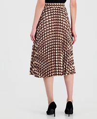T Tahari Women's Pleated A-Line Midi Skirt