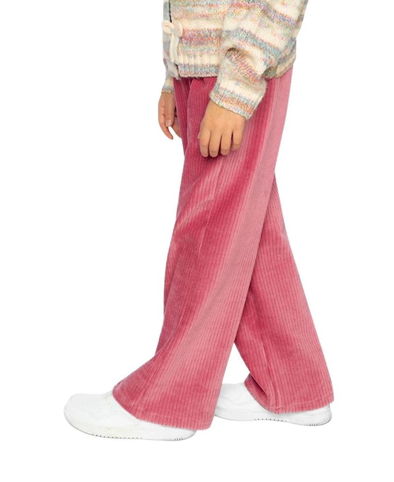 Deux par Little Girls Velour Flare Pants Raspberry