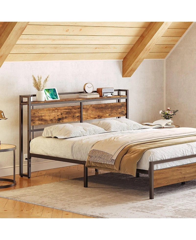 Slickblue Queen Size Headboard with 2 Power Outlets, 4 Usb Ports and Adjustable Height