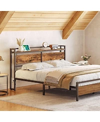 Slickblue Queen Size Headboard with 2 Power Outlets, 4 Usb Ports and Adjustable Height