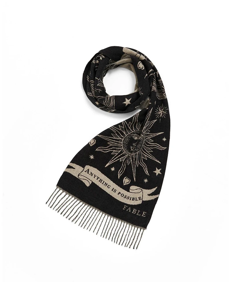 Fable England Women's Freya Celestial Jacquard Scarf