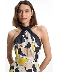 Karen Millen Women's Petite Abstract Print Halter Maxi Dress