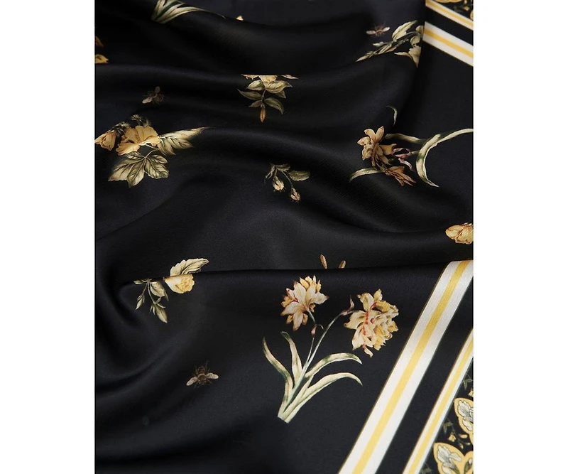 Fable England Women's Nouveau Floral Small Square Scarf