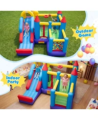 Slickblue Kids Inflatable Bounce House with Slide, Play Area and Included 680W Blower