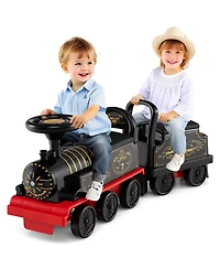 Slickblue Kids Ride On Train 6V 2 Seater Carriage Led Lights