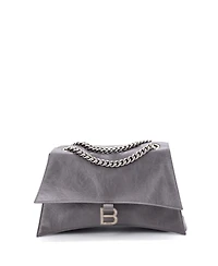 Pre-Owned Balenciaga Medium Crush Chain Flap Bag Leather