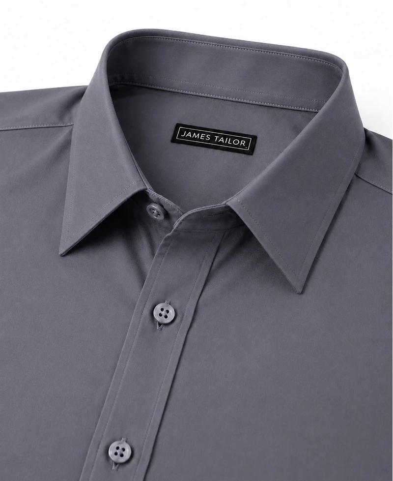 James Tailor Men's Slim-Fit Point Collar Dress Shirt, 3-Pack