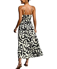 Cupshe Women's V-Neck Smocked Waist Sleeveless Dress